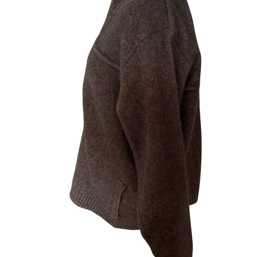 New Zealand Merino Wool Possum Brown Zip Jacket Sweater Large Weft Ind. Vintage - Picture 8 of 15